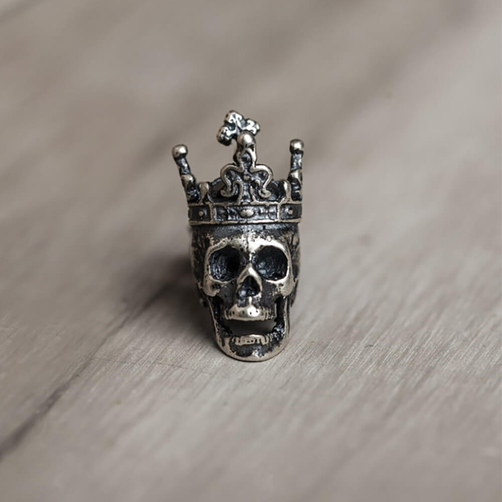 Skull King Crown Sterling Silver Stud Earrings
