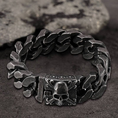 Retro Stainless Steel Skull Bracelet