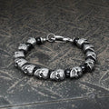 Skull Stainless Steel Natural Stone Beads Bracelet