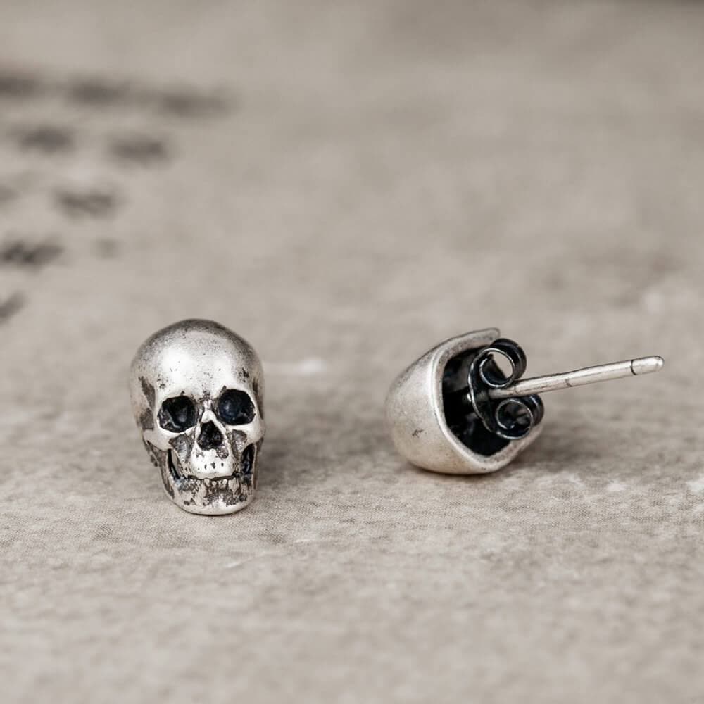 Skull Sterling Silver Stud Earrings