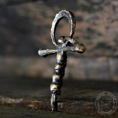 Skulls and Cross Sterling Silver Brass Pendant
