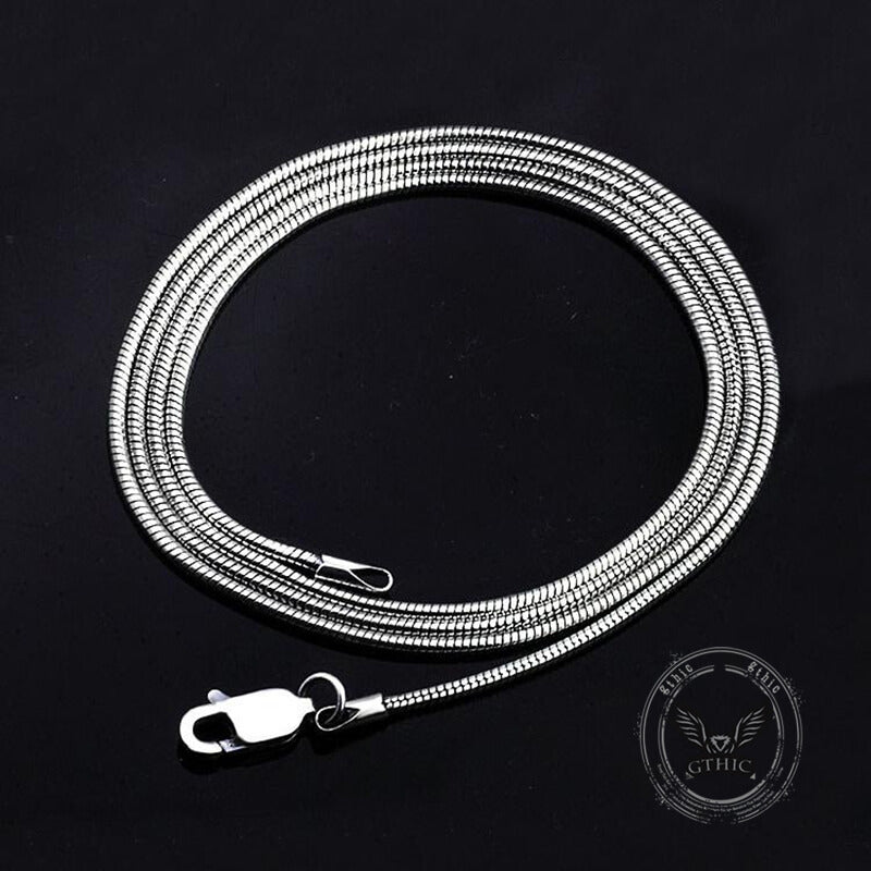 Snake Bone Sterling Silver Chain Necklace
