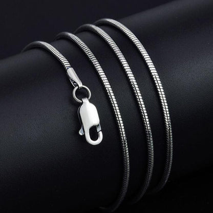 Snake Bone Sterling Silver Chain Necklace
