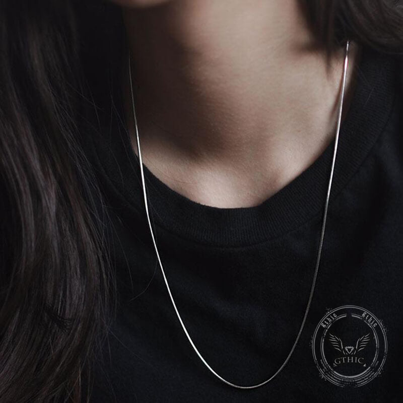 Snake Bone Sterling Silver Chain Necklace