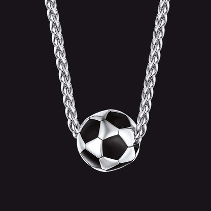 3d Soccer Pendant Sport Necklace for