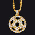 Bling Soccer Spinner Pendant Necklace for