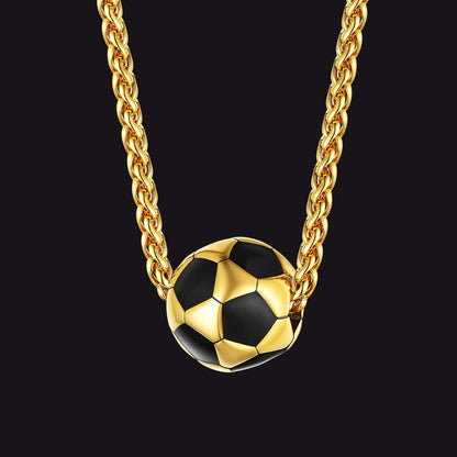 3d Soccer Pendant Sport Necklace for