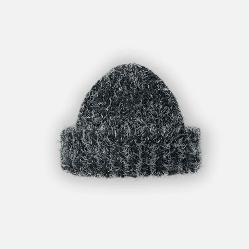 Color Wool-blend Chunky Knitted Beanie Hat