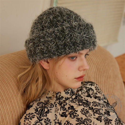 Color Wool-blend Chunky Knitted Beanie Hat