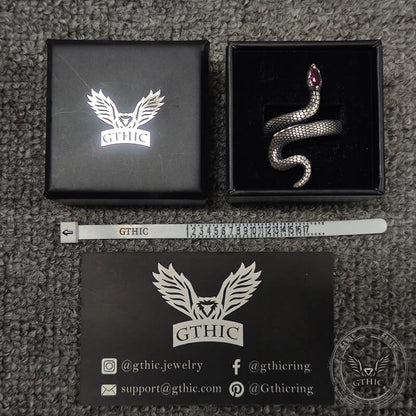 Sorcerer Serpent Zircon Sterling Silver Ring