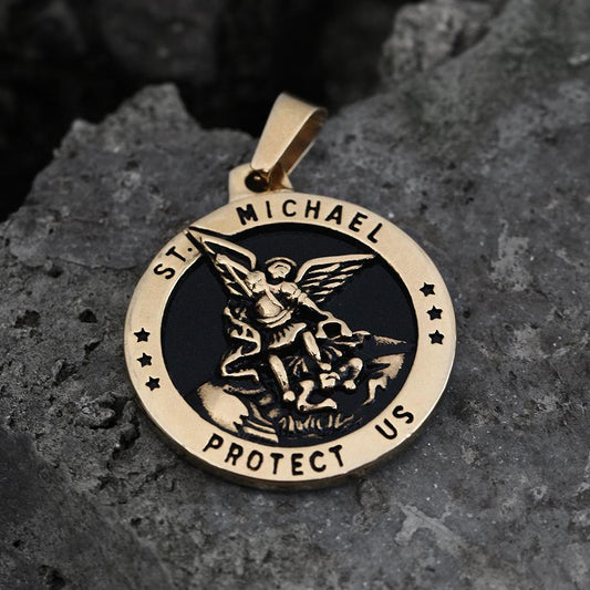 St. Michael Protect Us Stainless Steel Pendant