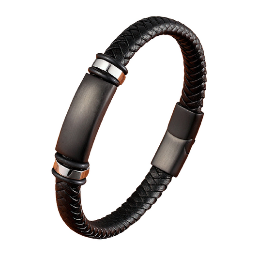 Stainless Steel Magnetic Clasp Bracelet for / Genuine Leather Bracelet for You