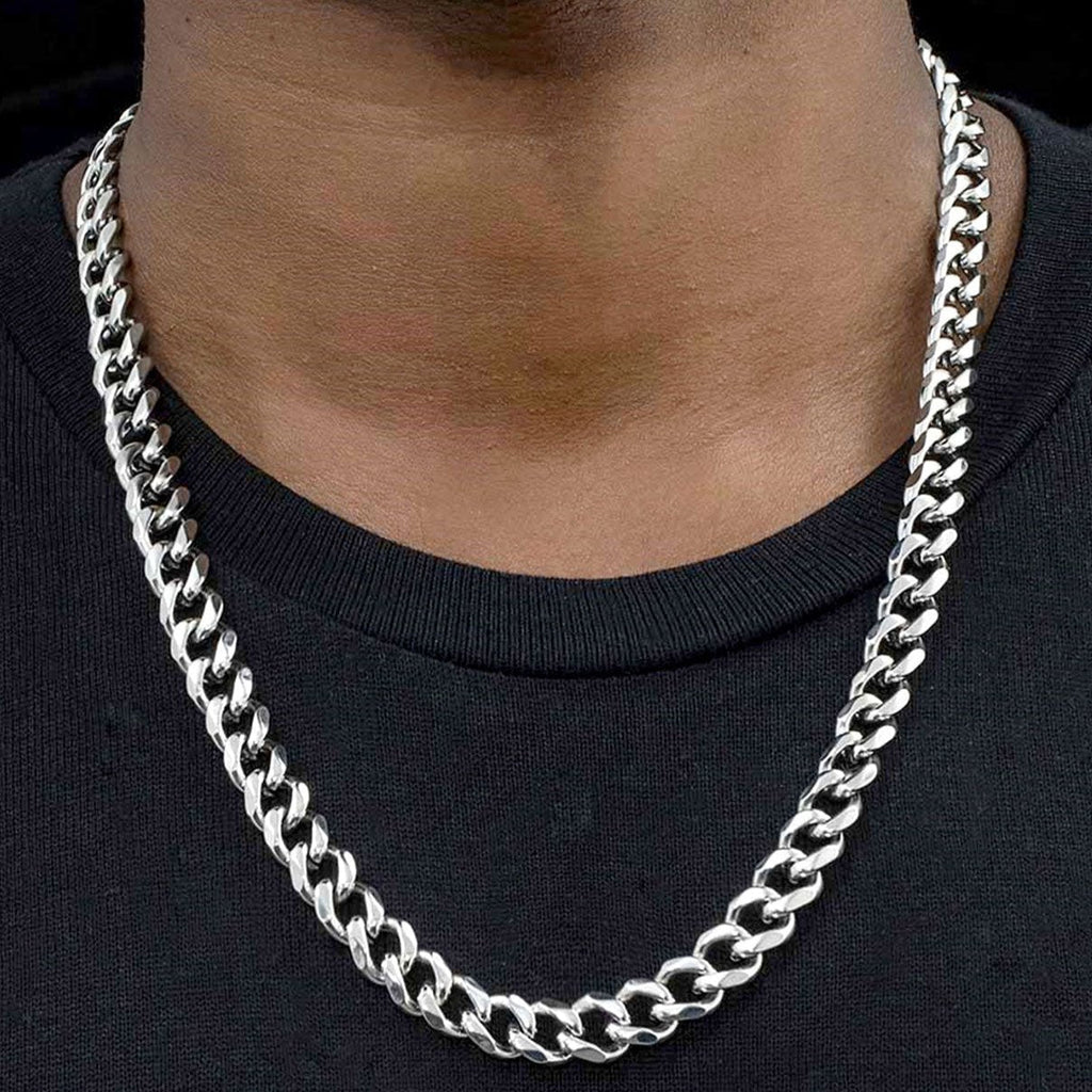 Sturdy Cuban Link Chain Necklace Lobster Clasp for