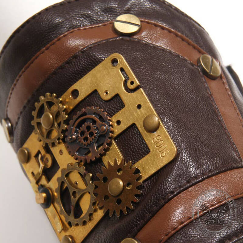 Steampunk Gear Leather Bracer