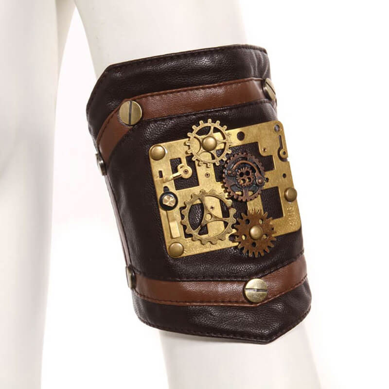 Steampunk Gear Leather Bracer