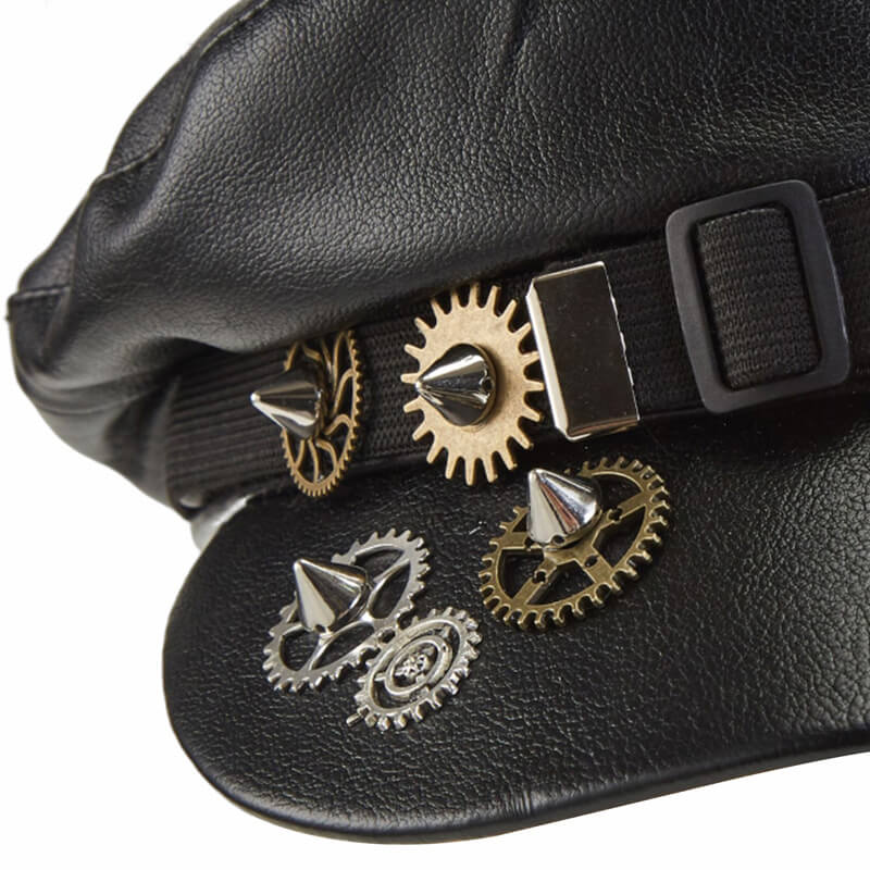 Steampunk Gears Evil Eye Newsboy Cap