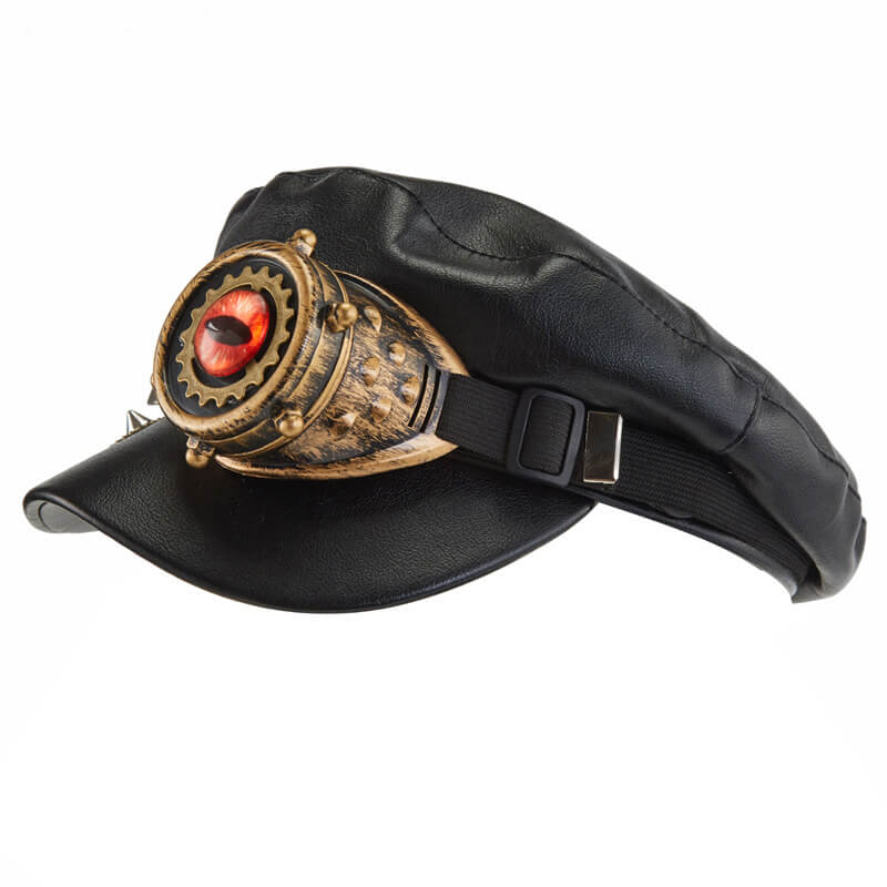 Steampunk Gears Evil Eye Newsboy Cap