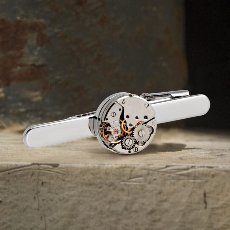 Steampunk Watch Movement Brass Tie Clip