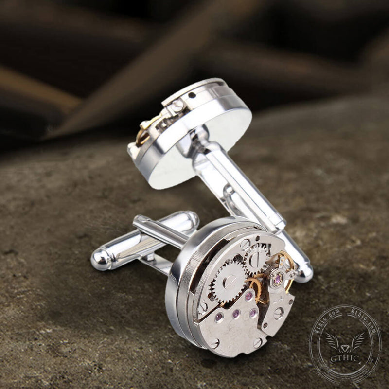 Steampunk Watch Stainless Steel Cufflinks
