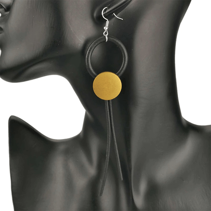 Stylish Design Wood Long Earrings for / Gothic Female Rubber Jewelry