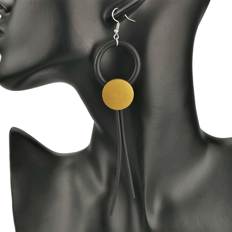Stylish Design Wood Long Earrings for / Gothic Female Rubber Jewelry