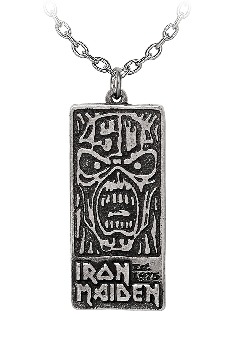 Stylish Iron Maiden 50 Years Tablet Pendant With Chain