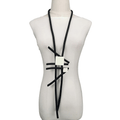 Stylish Long Statement Necklaces for / Square Wood Pendant Necklace / Rubber Accessories