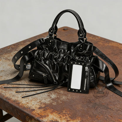 Stylish Riveted Large Capacity Shoulder Pu Leather Handbag