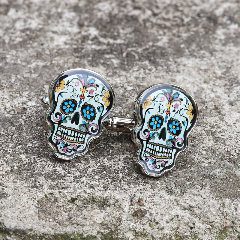 Sugar Skull Brass Cufflinks