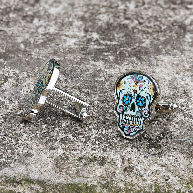 Sugar Skull Brass Cufflinks