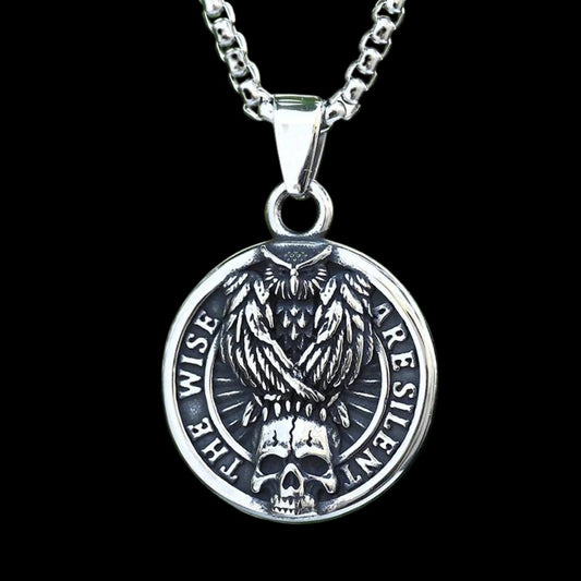 The Wise Are Silent Skull Pendant