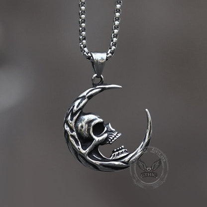 The Skull of Waning Moon Stainless Steel Necklace