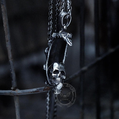The Moon and Skull Stainless Steel Pendant