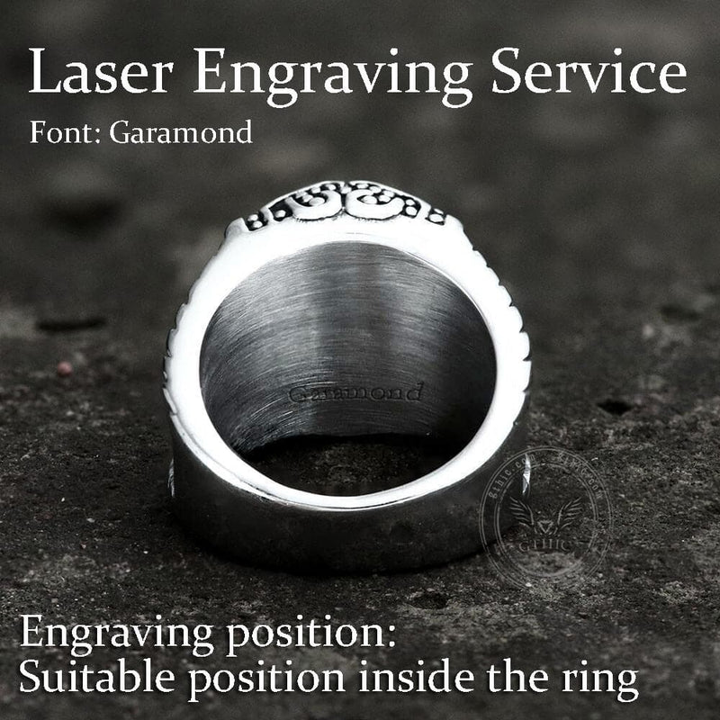Thor's Hammer Rune Stainless Steel Viking Ring