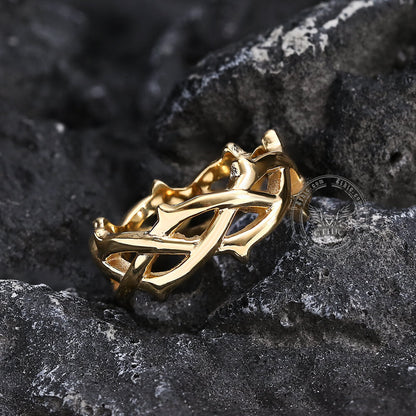 Thorn Vine Braided Stainless Steel Ring