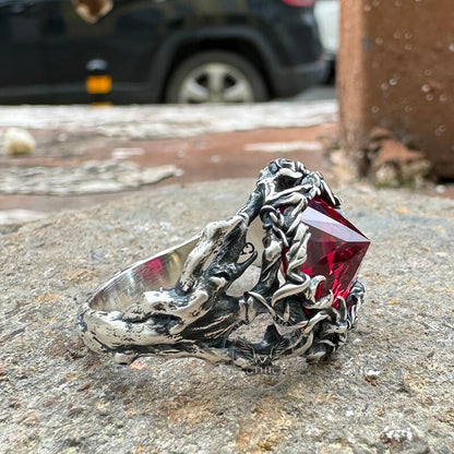Thorns Gem-set Sterling Silver Gothic Ring
