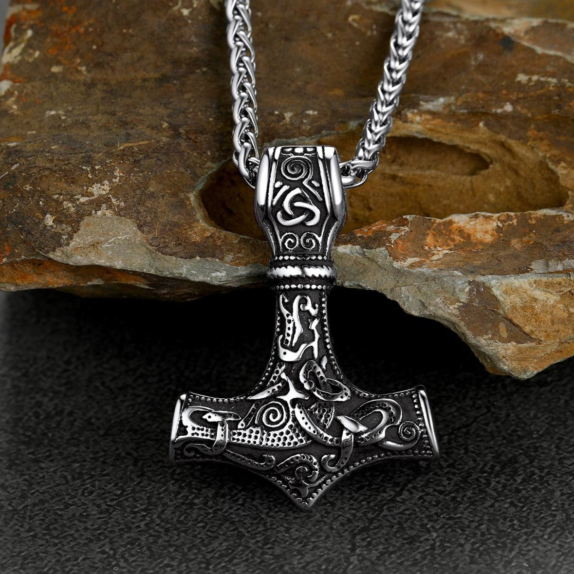 Norse Viking Thor's Hammer Necklace Mjolnir Pendant for