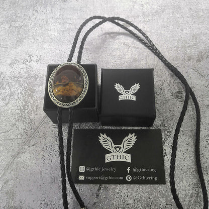 Tiger Eye Stone Western Cowboy Bolo Tie