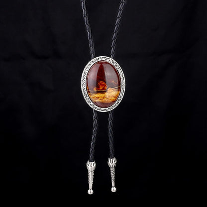 Tiger Eye Stone Western Cowboy Bolo Tie
