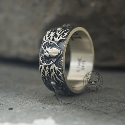 Till Death Do Us Part Heart Sterling Silver Skeleton Ring