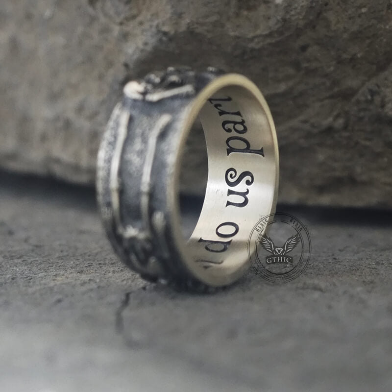 Till Death Do Us Part Heart Sterling Silver Skeleton Ring