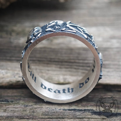 Till Death Do Us Part Sterling Silver Couple Ring