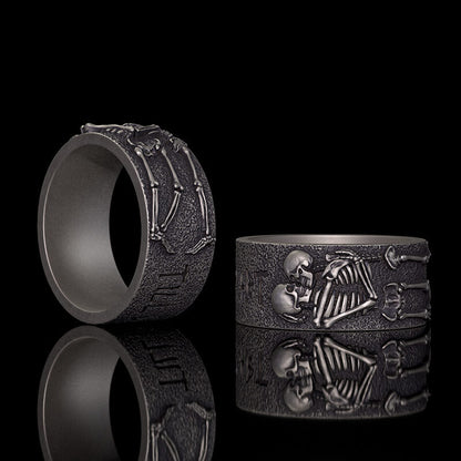 Till Death Do Us Part Sterling Silver Skeleton Ring