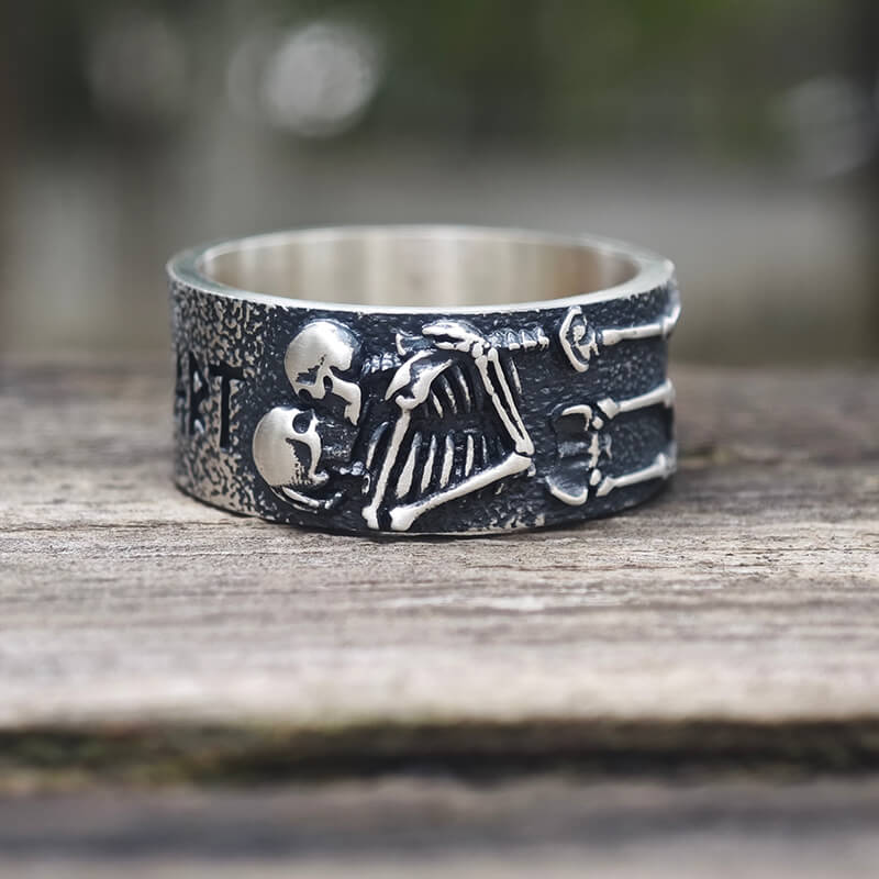 Till Death Do Us Part Sterling Silver Skeleton Ring
