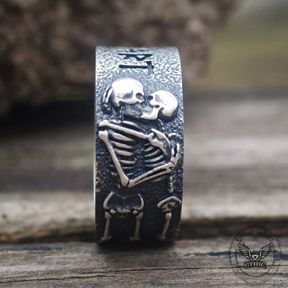 Till Death Do Us Part Sterling Silver Skeleton Ring