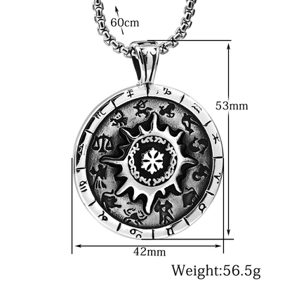 Titanium Stainless Steel Zodiac Signs Amulet / Punk Style Pendant Necklace