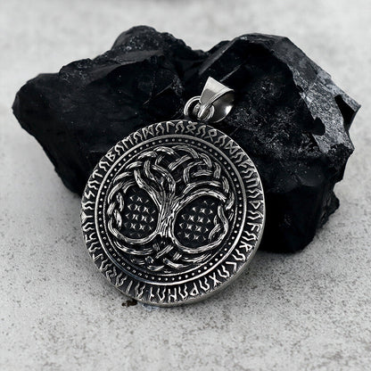 Tree of Life Aegishjalmur Stainless Steel Viking Pendant