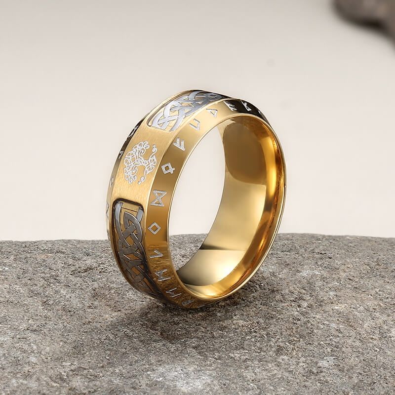 Tree of Life Knot Stainless Steel Band Ring
