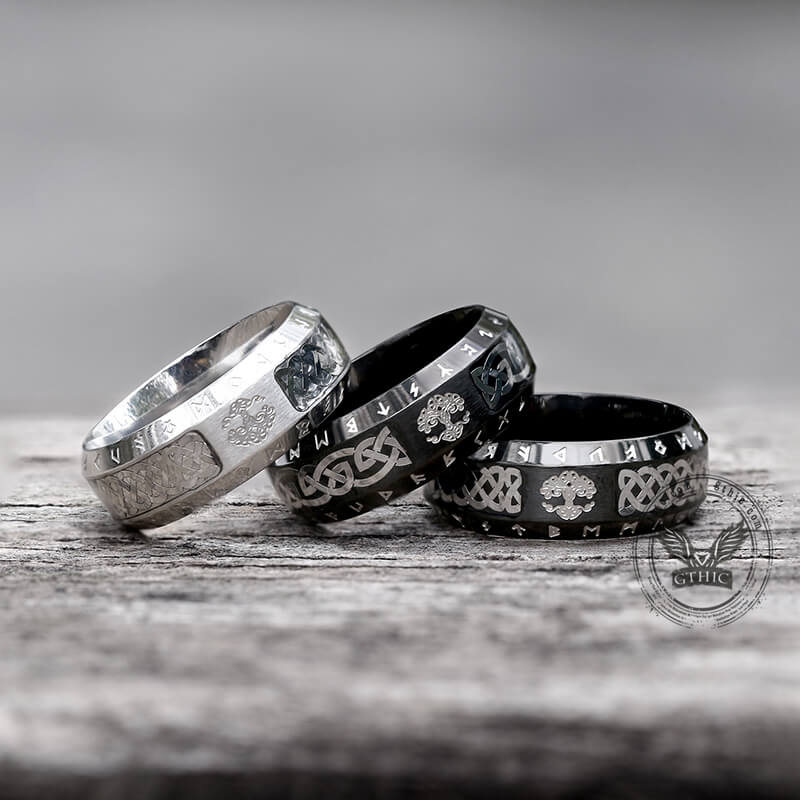 Tree of Life Knot Stainless Steel Band Ring