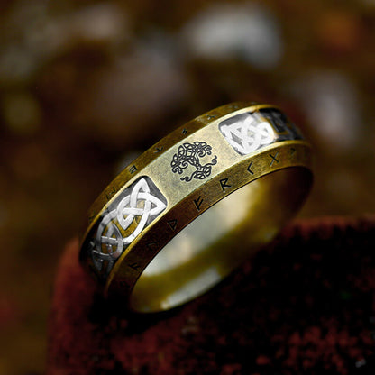 Tree of Life Knot Stainless Steel Viking Band Ring